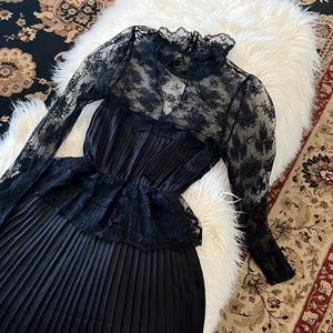 Free People Black Laced Mini Dress